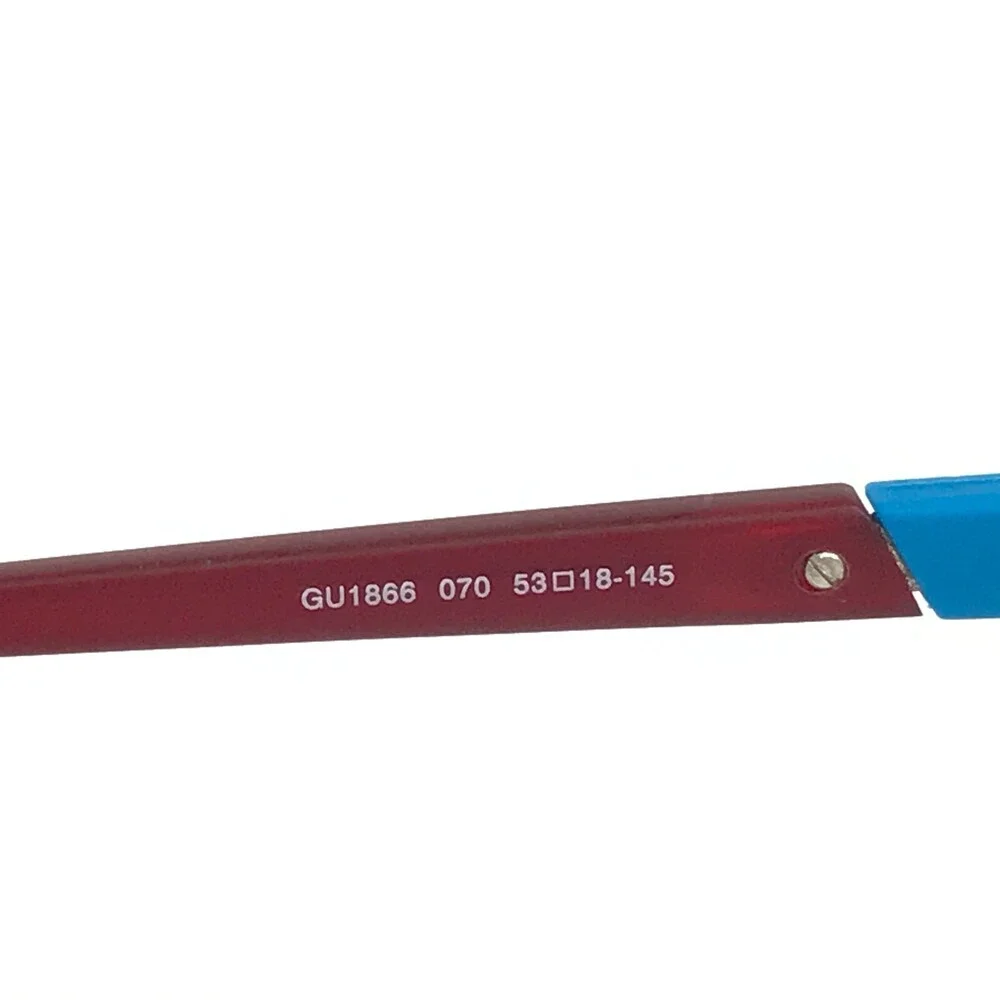 Guess Eyeglasses Frames GU1866 070 Blue Matte Red Square Full Rim 53-18-145